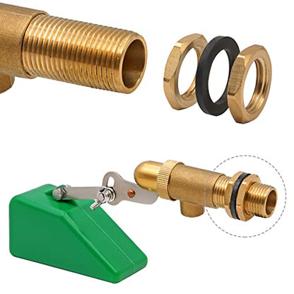 NOMAL Brass Float Valve 1/2 inch Float Ball Valve Automatic Fill Adjustable Float Ball Valve for Livestock Waterer, Water Tank, Aquariums