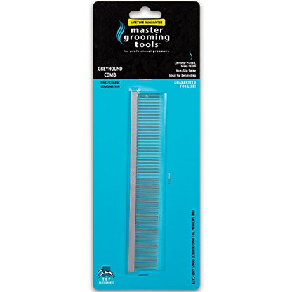 Master Grooming Tools Fine/Coarse Steel Greyhound Comb - size: 12", style: Fine/Coarse