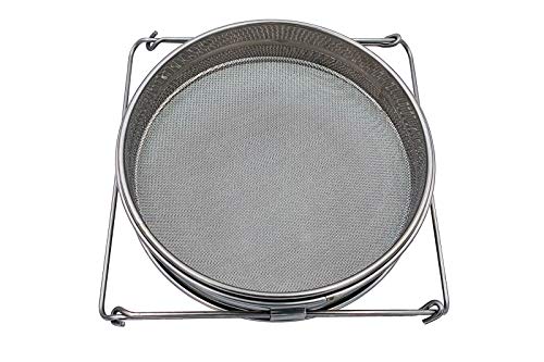 Honey Stainless Steel Strainer Double Sieve, Bee Keeping Equipment Filter with Extendable Arms