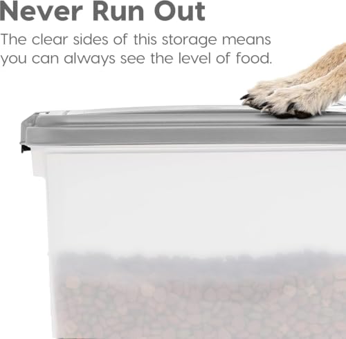IRIS USA Dog Food Storage Container, Up to 30+11 lbs, Gray/Dark Gray - color: Silver