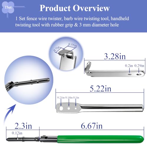 1 Set (4 Pcs) Fence Wire Twister, for Securing T/U/Y/Round-Posts Clips