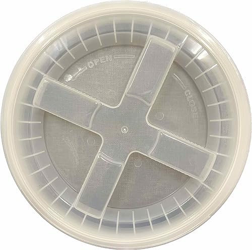 House Naturals 5 Gallon Food Grade Plastic Bucket with Air Tight Screw on Lid Made in USA Container (Yellow Bucket with Clear lid) - color: Yellow Bucket With Clear Lid
