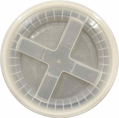 House Naturals 5 Gallon Food Grade Plastic Bucket with Air Tight Screw on Lid Made in USA Container (Yellow Bucket with Clear lid) - color: Yellow Bucket With Clear Lid