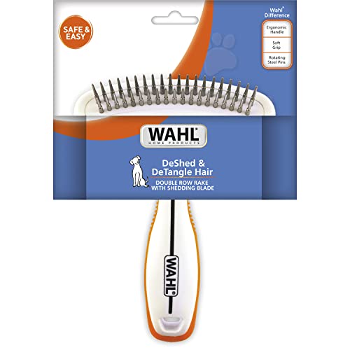 Wahl 2-in-1 Combination Double Row Pet Rake with Hair Shedding Blade - size: 1 Count (Pack of 1)