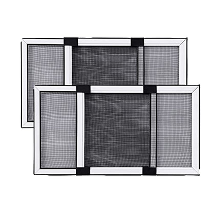 BAFLOTEX Adjustable Window Screens, 10.35 x 10.12-17.24 Inch, White, 2 Pack - color: White, size: 10"H*10-16"W, 2 Pack