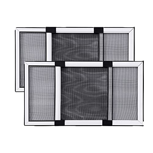 BAFLOTEX Adjustable Window Screens, 10 x 14-24 Inch, White, 2 Pack - color: White, size: 10"H*14-24"W, 2 Pack