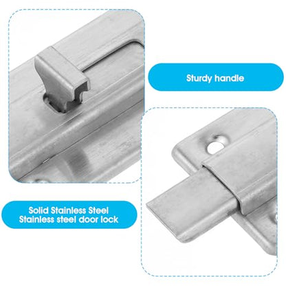 2 Pieces 3 inch Bathroom Stall Door Latch Sliding Door Lock Door Bolts with Screw Stainless Steel Latch Mounted Slide Bolt Silver Sliding Lock Bolt Bathroom Stall Hardware for Internal Doors