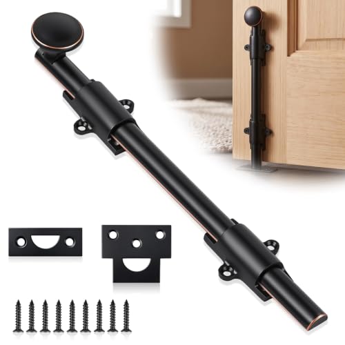 Tandefio 10" Dutch Door Bolt Heavy Duty Latch for Gate, Oil Rubbed Bronze | Solid Brass Slide Cane Bolt Hardware Locks Attic Latch for Dutch Sliding Barn Door Wooden Fence Metal Gate, Screws Included - color: Oil Rubbed Bronze, size: 10 Inch