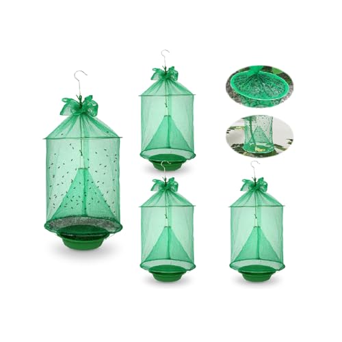 Reusable Outdoor Fly Trap Hanging Fly Catcher with Brush-4 Pack - size: 4 Packs