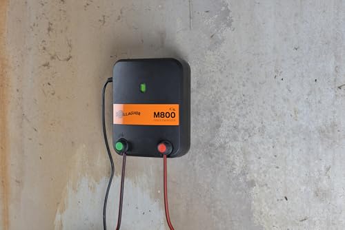 Gallagher M800 Electric Fence Charger | Powers Up to 90 Miles / 520 Acres of Clean Fence | 8.0 Joule 110v Fence Energizer for Livestock, Pastures, and Wildlife Exclusion