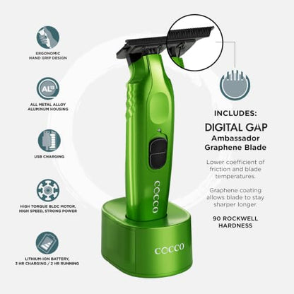 Cocco Hyper Veloce Pro Trimmer, Digital Gap Graphene Blade Edger - color: Green