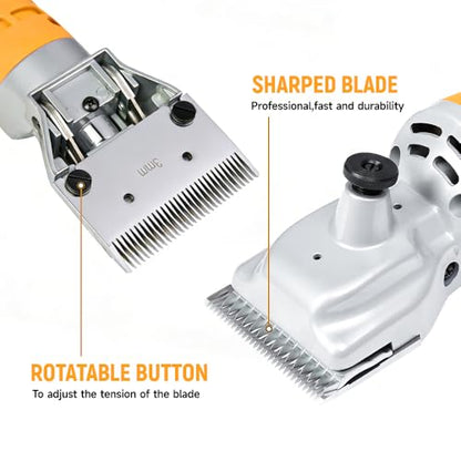 Hoteche 200W Horse Clippers, 2600rpm Professional Grooming Clippers for Horses with Complete Accessories Kit