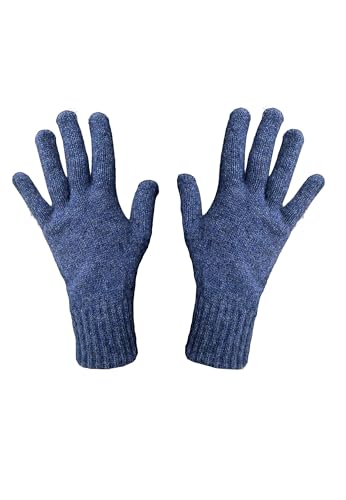 whitepeak Genuine Merino Wool and Possumdown Blended Gloves | UNISEX | Comfy, Light, and Quick-Drying - color: Blue, size: Medium