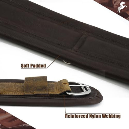 Jeereal Western Horse Cinch,Premium Full-Grain Leather Girths for Horse,Durable Equestrian Equipment - size: 28"