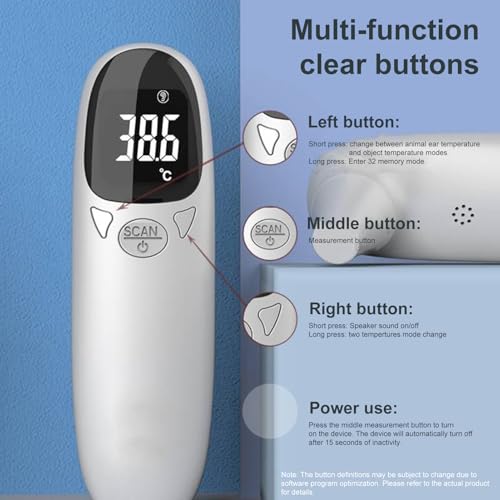 Non Contact Pet Temperature Reader Infrared Pet Health Scanner Quick Check Tool for Cat and Dog Portable Gauge Instant Thermograph for Livestocks Pigs Dogs Cattle Health Cats Indoor Horse