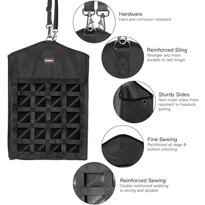 Ultra Slow Feed Horse Hay Bag, Net Front Design, 3 Pack Black - color: 3 Black
