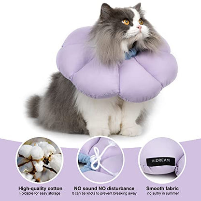 Cat Cone Collar,Cute Waterproof Cat Recovery Collar,Anti-Bite Lick Wound Healing Safety Elizabethan e Collar for Cats,Purple Flower All-Season Style… - color: purple, size: Small