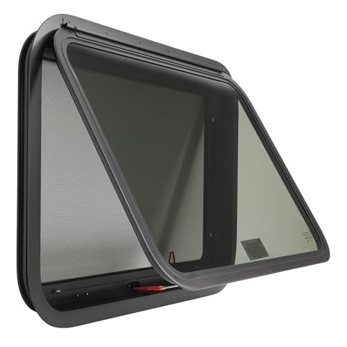 Wutist 30"W x 20"H RV Exit Window Push Out w/Screen & Trim Ring Emergency