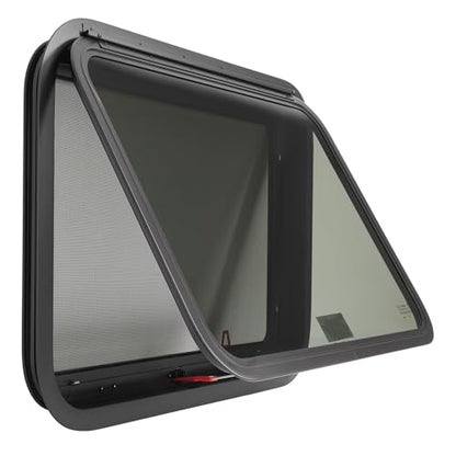 Wutist 30"W x 20"H RV Exit Window Push Out w/Screen & Trim Ring Emergency