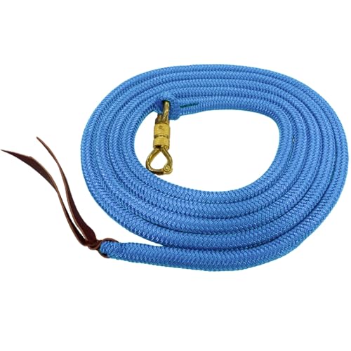 PARELLI 12 Foot Training Rope - Strong Everyday Use All-Purpose Horse Lead Rope with Loop & Latigo Popper | 9/16" Diameter Smooth Yachting Braid, Baby Blue - color: Baby Blue