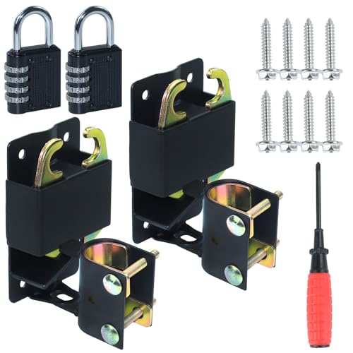 2 Pack Mini Farm Gate Latch for Gates with 1-1/4" to 1-1/2" Tubes - color: 2x S16100700(Small Size Version 3"x 5")