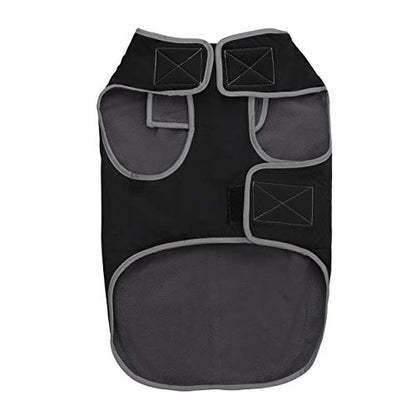 Jacket for All Dogs, Fleece-Lined, Waterproof Doggie Vest, Reflective Pet Parka (2200) (Medium, Black) - color: Black, size: Medium