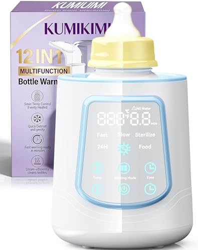 12 in 1 Fast Baby Bottle Warmer Constant Temp Milk Warmer Fits All Bottles | Even Heating No Hot Spots, Night Mode, Sterili-zing for Breastmilk & Formula Blue - color: Fast-Blue
