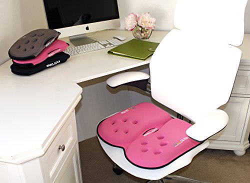 GSeat Ultra Large Gel and Foam Coccyx Seat Cushion for Back Pain Relief, Sciatica, Low Back, Tailbone-Pain, Pressure Relief, Seat Pad for Office, Home, Driving, Meditation Anywhere You Sit (Pink) - color: Pink