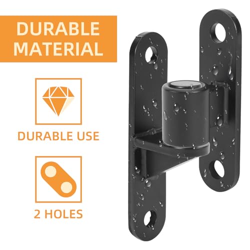 Wall Mount Gate Hinges, 2 Pairs Heavy Duty Fence Gate Hinges 5/8'' Pin Fence Post Hinge Set for Wooden or Concrete Fence Gate (Black, Screws Included) - color: Black-2 Pairs