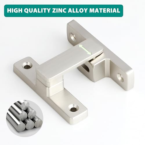 Mooche Sliding Barn Door Lock, 90/180 Degree Flip Door Lock Latch, Silver - color: Silver