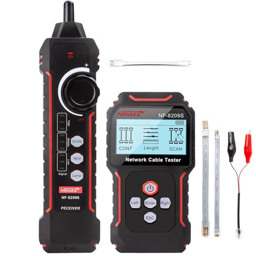 NOYAFA NF‑8209S Network Cable Tester – Upgrade Ethernet Cable Tester with PoE Detection, NCV Voltage Test, Cable Length Measurement, Port Flashing & Anti-Interference Scan Modes