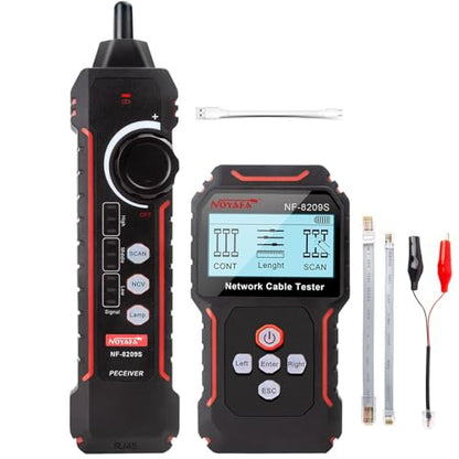 NOYAFA NF‑8209S Network Cable Tester – Upgrade Ethernet Cable Tester with PoE Detection, NCV Voltage Test, Cable Length Measurement, Port Flashing & Anti-Interference Scan Modes