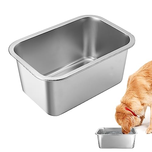 MEWTOGO 2 Gallons Large Capacity Food Grade Stainless Steel Dog Bowls - size: 2 Gal