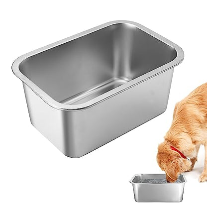 MEWTOGO 2 Gallons Large Capacity Food Grade Stainless Steel Dog Bowls - size: 2 Gal