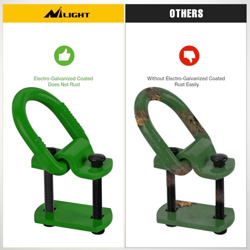 Nilight 4 PCS 1/2" D Ring Tie Down Anchor Bolts on Trailer | Heavy Duty Rings with Screws Bolts on Trailer Truck Bed Cargo 12000 Lbs Break Strength Hook Green - color: Dark Green