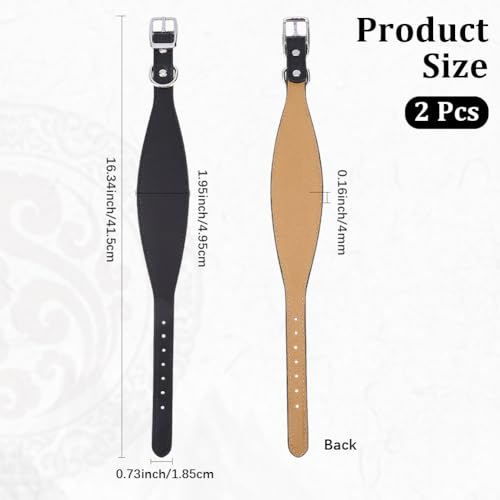 2PCS PU Leather Contoured Horse Fneder Hobble Strap Western Saddle Stirrup Replacement Hobbles with Buckles Black Leather Heavy Weighted Harness Accessories for Horse