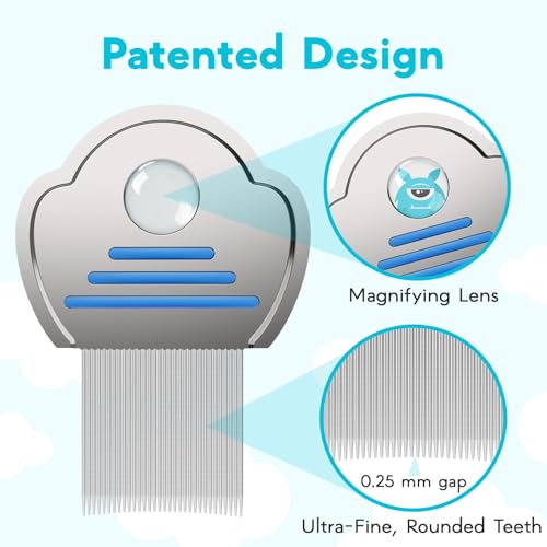 Lice Comb for Kids 3-Pack – Nit Comb with Magnifier, All Hair Types
