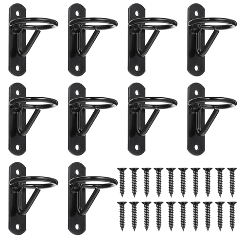 MAQUITA 10 Pack Bucket Hooks, Heavy Duty Iron Equestrian Hangers, Multi-Functional Water Bucket Hook for Hanging Horse Supplies, Feeding, Tying Horse
