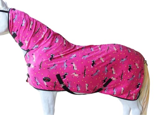 Challenger Horse Polar Fleece Cooler Exercise Blanket Wicks Moisture 43EE01N - color: Pink Pony, size: 76 inches