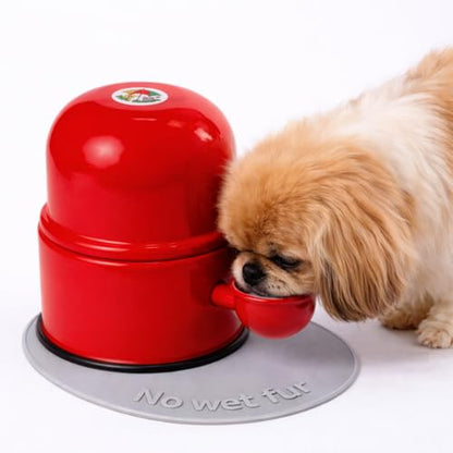 Pet Water Dispenser for Dogs and Cats, 47.3 oz – Gravity-Fed Aluminum Water Bowl, Prevents Wet Fur, Provides Continuous Fresh Water, Electrostatic Coated Finish, Vida Mansa (Red) - color: Red