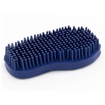 Grewal Equestrian Snuggy Groomer Soft Teeth Rubber Groomer Curry (Navy Blue) - color: Navy Blue