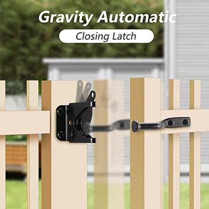 HOME MASTER HARDWARE Self Locking Gate Latch for Fence, 1 Pack, Black
