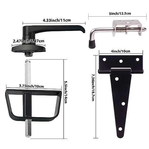 Shed Door Hardware Kit with Hinges, Latch, Lock, and Handle - Complete Gate Hardware Set for Your Shed Door - size: 5.5 inch-BIG-L