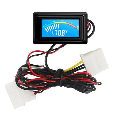 KETOTEK Digital Thermometer Temperature Meter Gauge Waterproof Sensor Probe Aquarium Car PC case Incubator Temp Meter 4 Pin Power Supply Celsius/Fahrenheit LCD Display - style: 4 Pin Interface