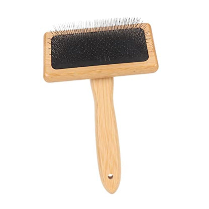 Sheepskin Wool Brush, Macrame Slicker Brush with Air Bag Cushion for Grooming and Removing Shedding (L) - size: L
