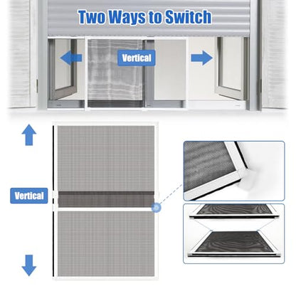 6 Pack Expandable Window Screen, 2 Way Sliding Adjustable Window Screen, Horizontal (18" H x 25" - 45" W), Horizontal and Vertical Adjustable, Durable Replacement Screen for Window, Window Screen Mesh - size: 18"H x 25"-45"W