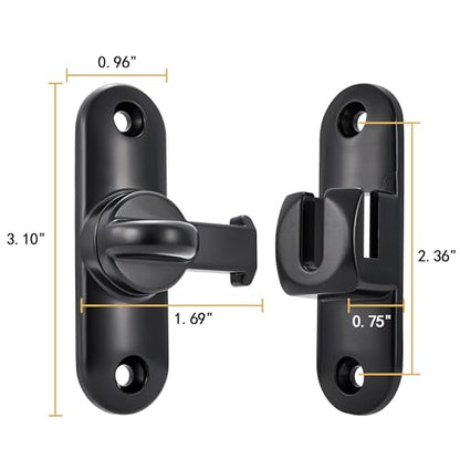 Black 90/180 Degree Barn Door Latches,Flip Gate Lock - color: Black