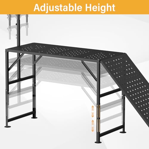 Goat Milking Stand with a Ramp, Metal Livestock Stand 45“ x 20" - size: 45" x 20" with Ramp