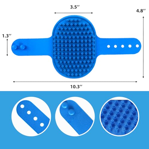 NVNAN Pet Shampoo Brush and Massage Bath Brush | Adjustable silicone shampoo brush for dogs and cats, ideal for bathing, shower scrubbing, massage, and loose hair removal - color: Blue-01