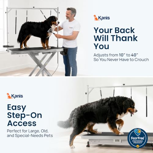 KANIS 49" Professional Electric Dog Grooming Table, 304 Steel, Heavy Duty - color: STAINLESS STEEL, size: 49"